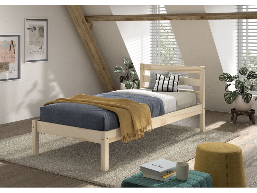 Vipack Pino Eenpersoonsbed 90X200Cm Natuur - Afbeelding 2