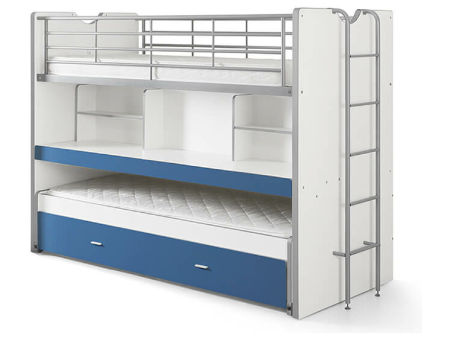 Vipack Bonny 80 Stapelbed met bureau Blauw