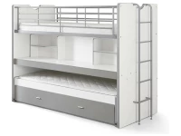 Vipack Bonny 80 Stapelbed met bureau Zilver