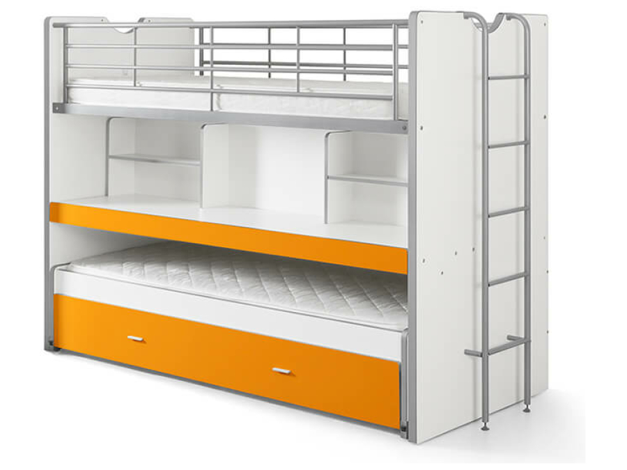 Vipack Bonny 80 Stapelbed met bureau oranje