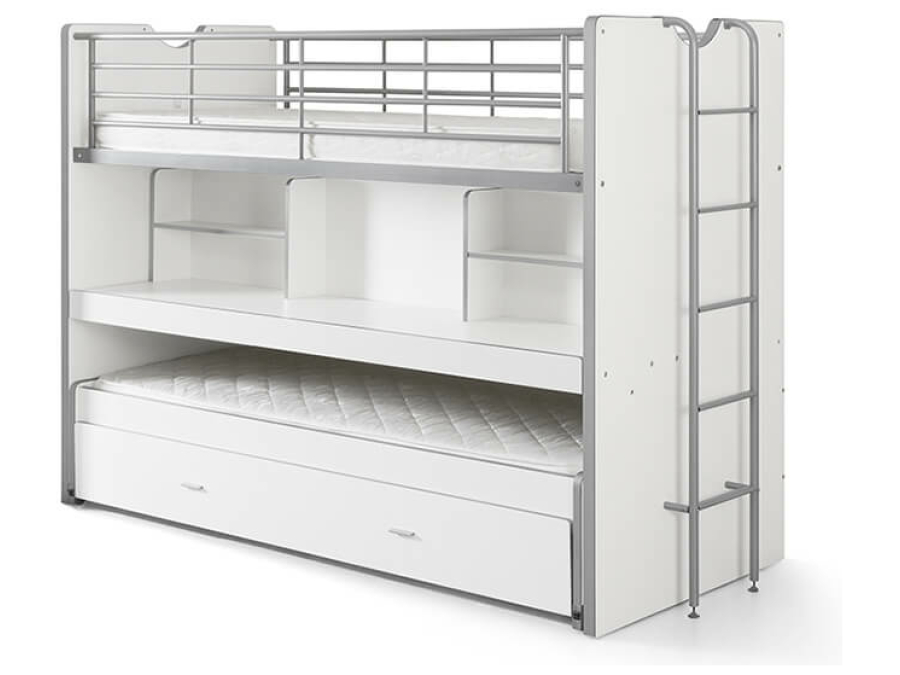 Vipack Bonny 80 Stapelbed met bureau Wit