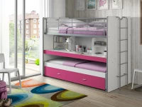 Vipack Bonny 80 Stapelbed met bureau Fuchsia - Afbeelding 2