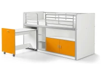 Vipack Bonny 91 Halfhoogslaper met bureau Oranje
