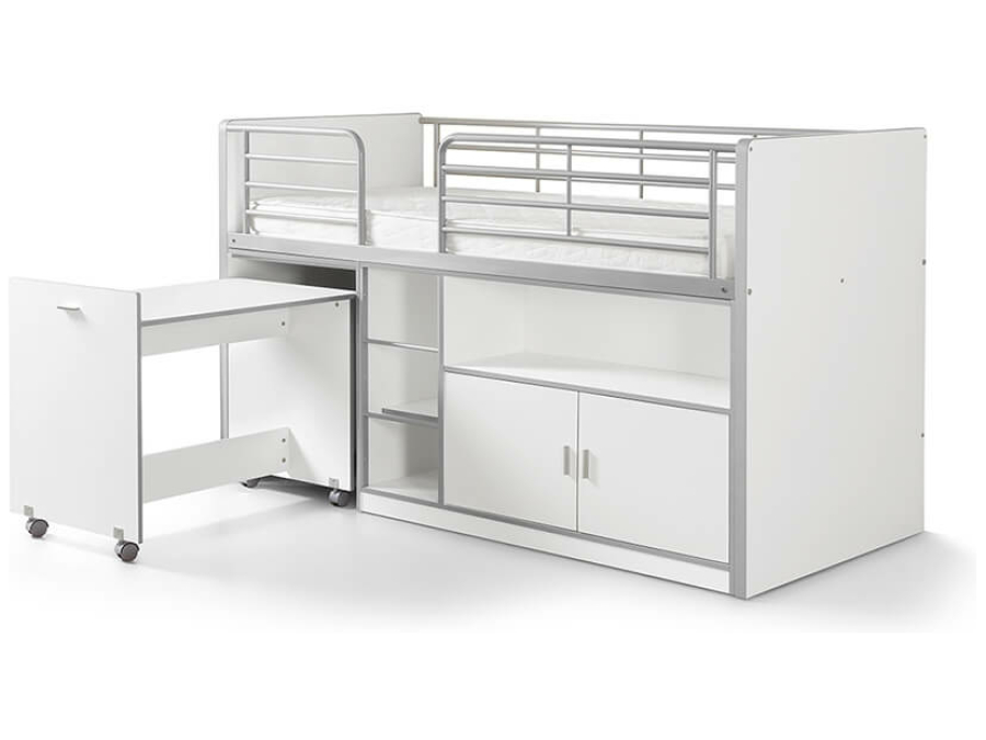Vipack Bonny 91 Halfhoogslaper met bureau Wit