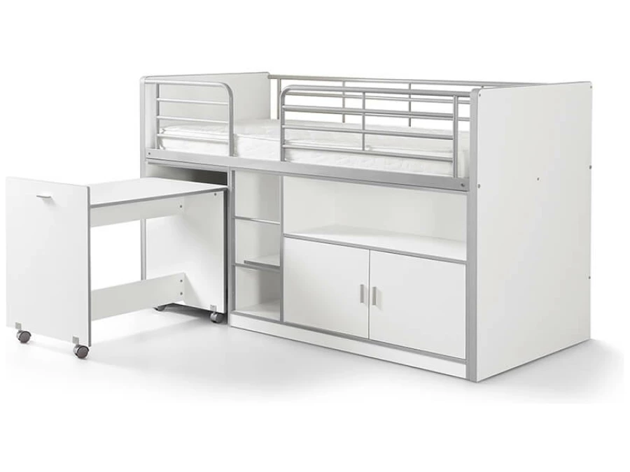 Vipack Bonny 91 Halfhoogslaper met bureau Wit