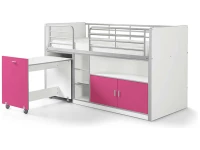 Vipack Bonny 91 Halfhoogslaper met bureau Fuchsia