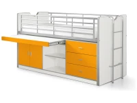 Vipack Bonny 95 Halfhoogslaper met bureau Oranje