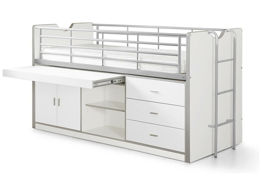 Vipack Bonny 95 Halfhoogslaper met bureau Wit