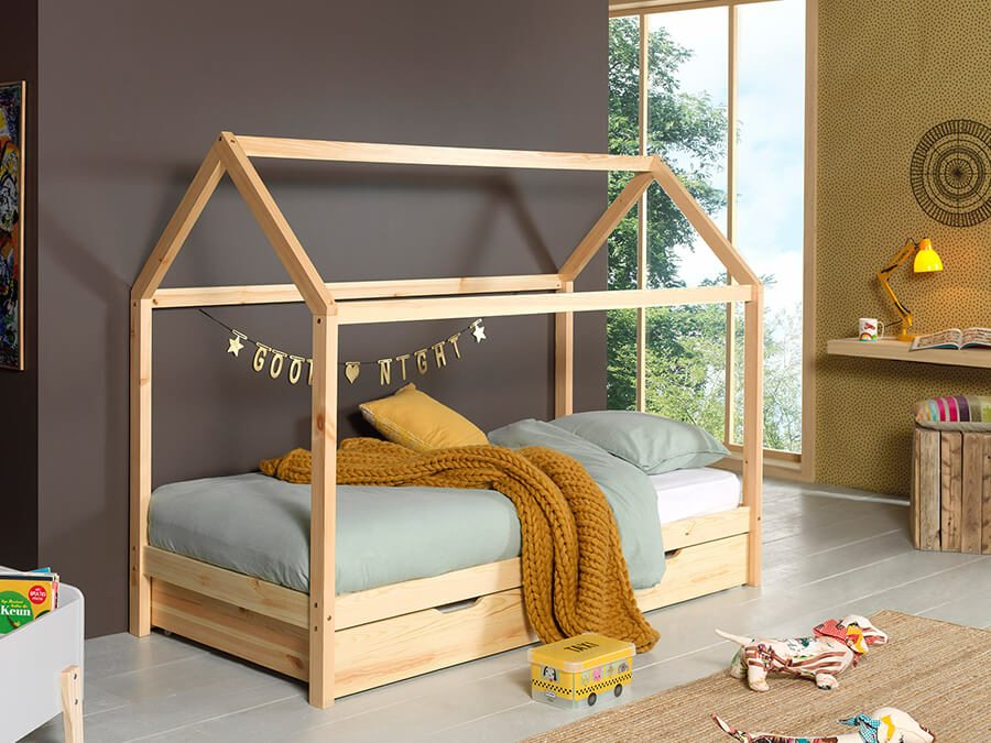 Vipack Dallas bed lp 90x200cm natuur - Afbeelding 3