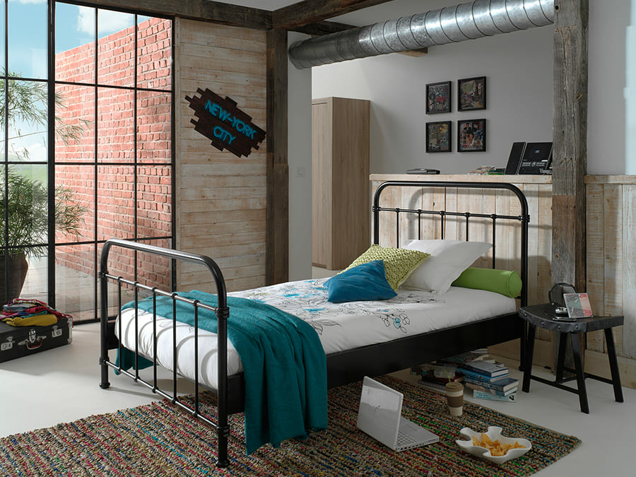Vipack New York Bed 120X200Cm Zwart - Afbeelding 2