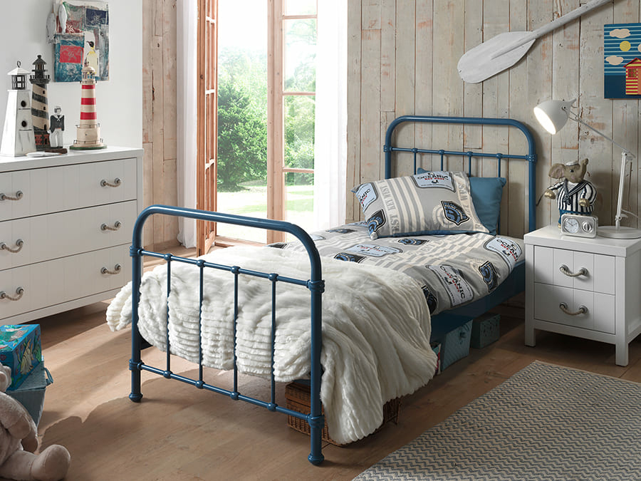 NYBE9007 Vipack New York metalen bed blauw1