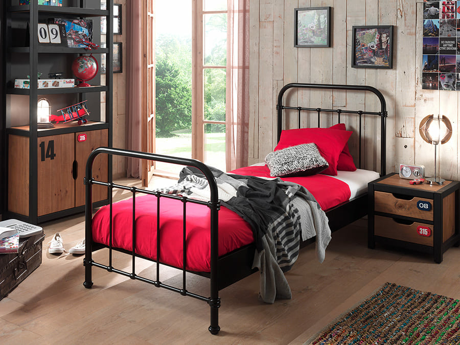 Vipack New York Bed 90X200Cm Zwart - Afbeelding 2