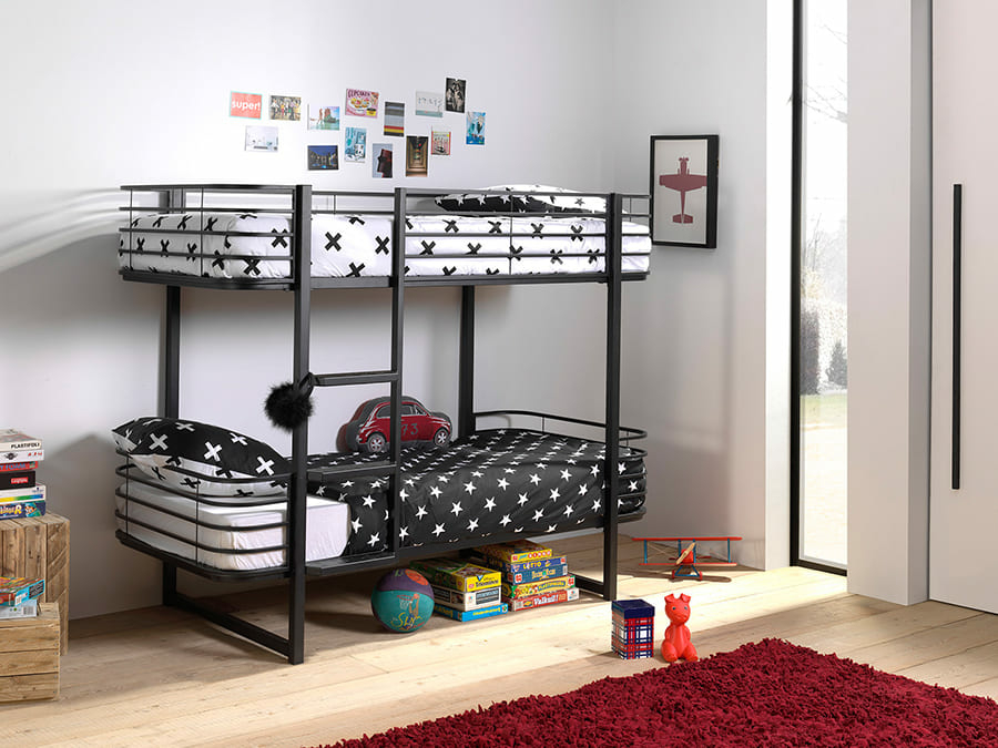 Vipack Oscar Stapelbed 90X200 Zwart - Afbeelding 2