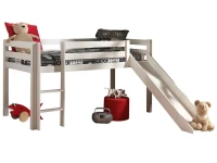 Vipack Pino halfhoogslaper met glijbaan Wit