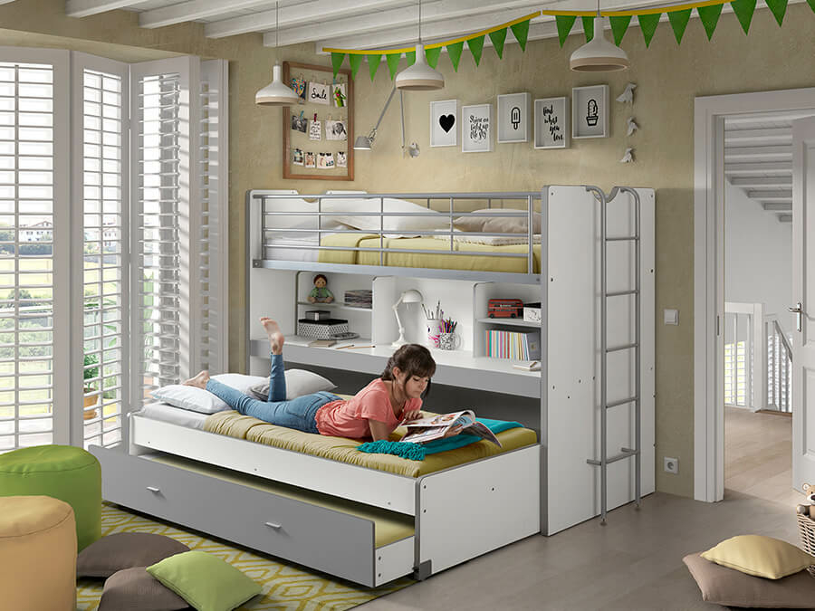 Vipack Bonny 80 Stapelbed met bureau Blauw - Afbeelding 6