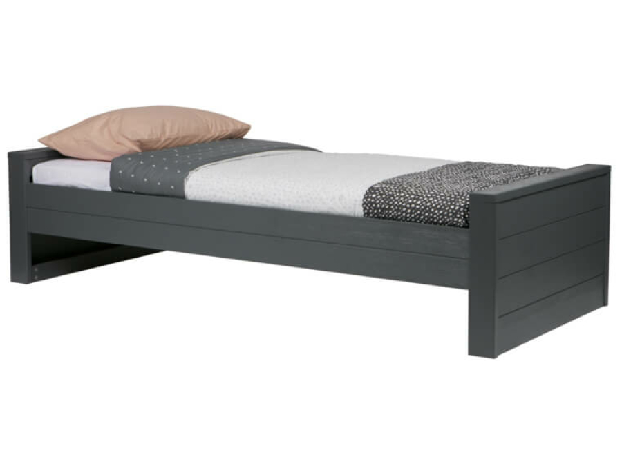 woood dennis bed grenen steel grey