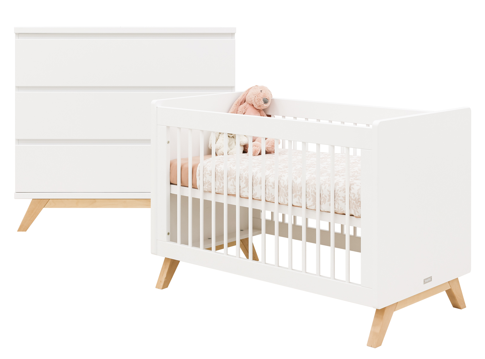 Bopita Lynn 2-delige babykamer greeploos wit/naturel