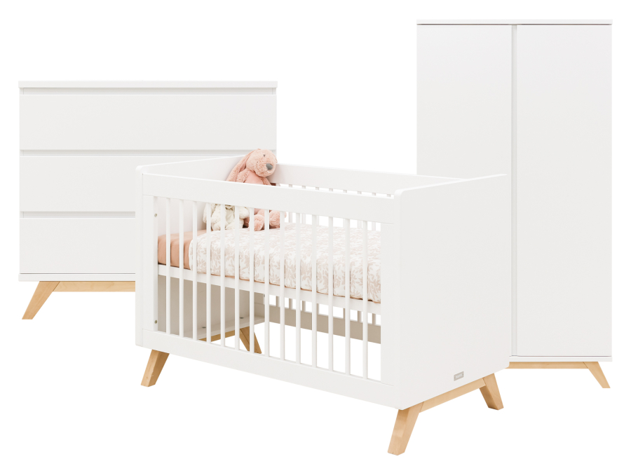 Bopita Lynn 3-delige babykamer greeploos wit/naturel