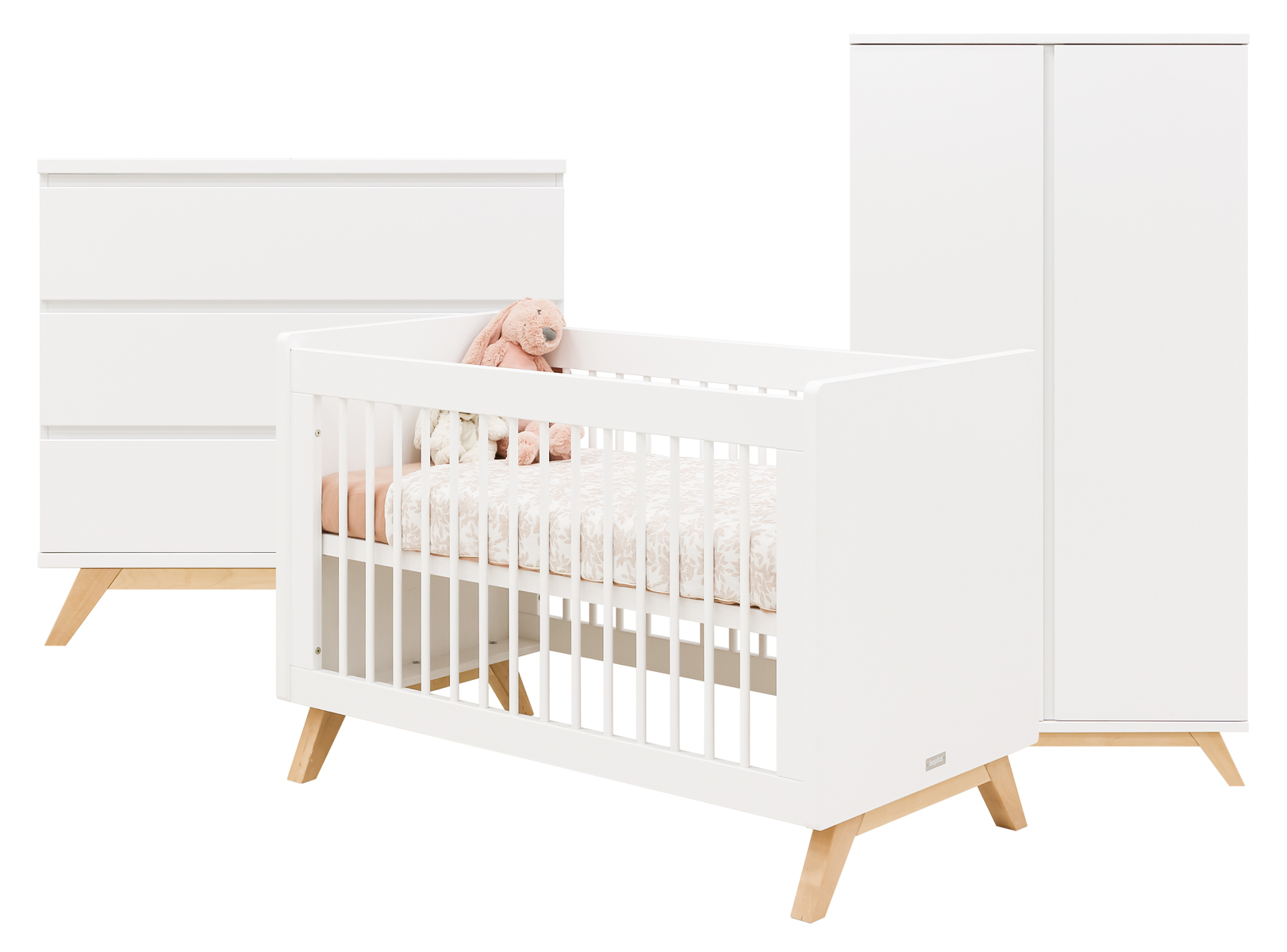 Bopita Lynn 3-delige babykamer greeploos wit/naturel