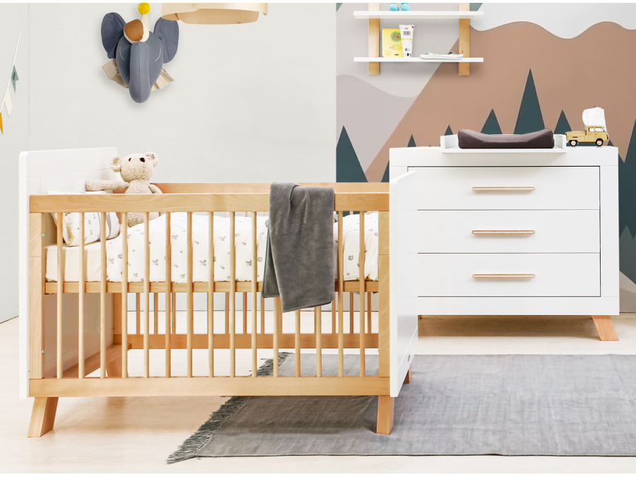 Bopita Lisa 2-delige babykamer wit/naturel - Afbeelding 7
