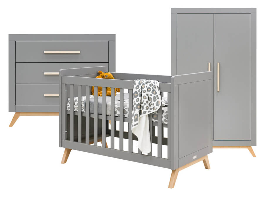 Bopita Fenna 3-delige babykamer grijs/naturel