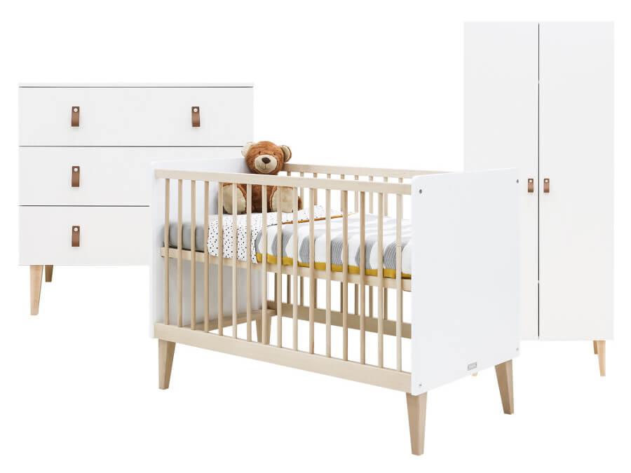 Bopita Indy 3-delige babykamer wit/naturel