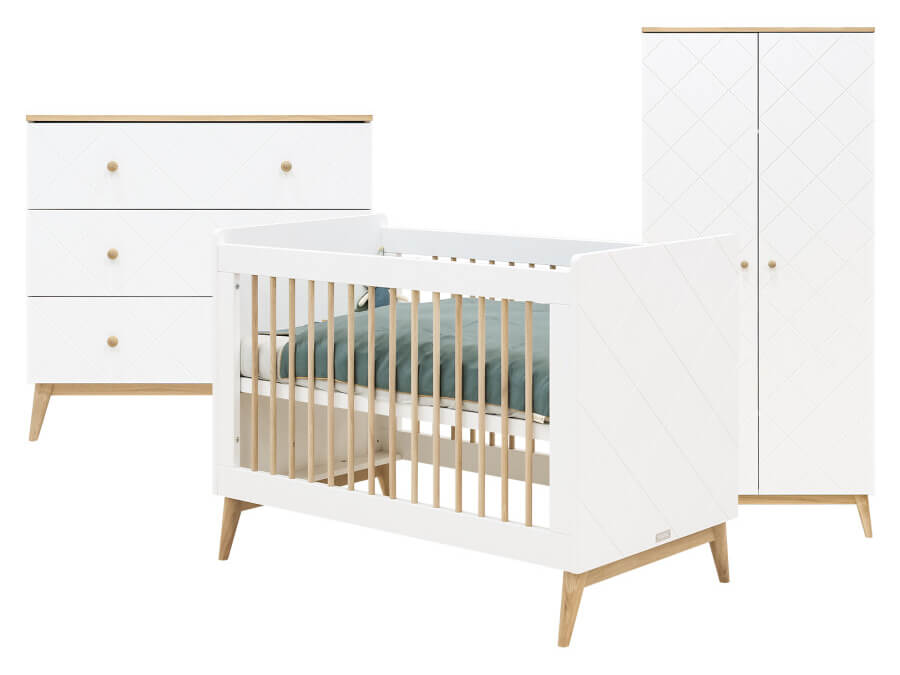 Bopita Paris 3-delige babykamer Wit/Eiken