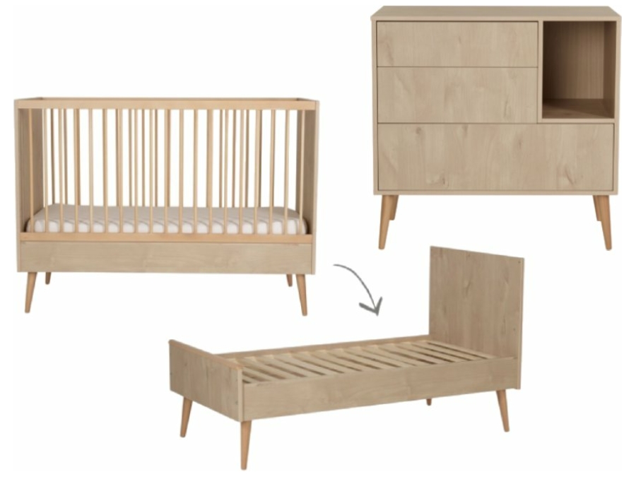 Quax Cocoon 2-delige meegroeikamer natural oak