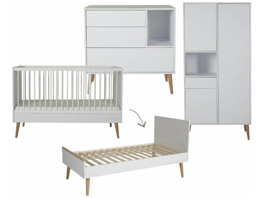 Quax Cocoon 3-delige meegroeikamer ice white
