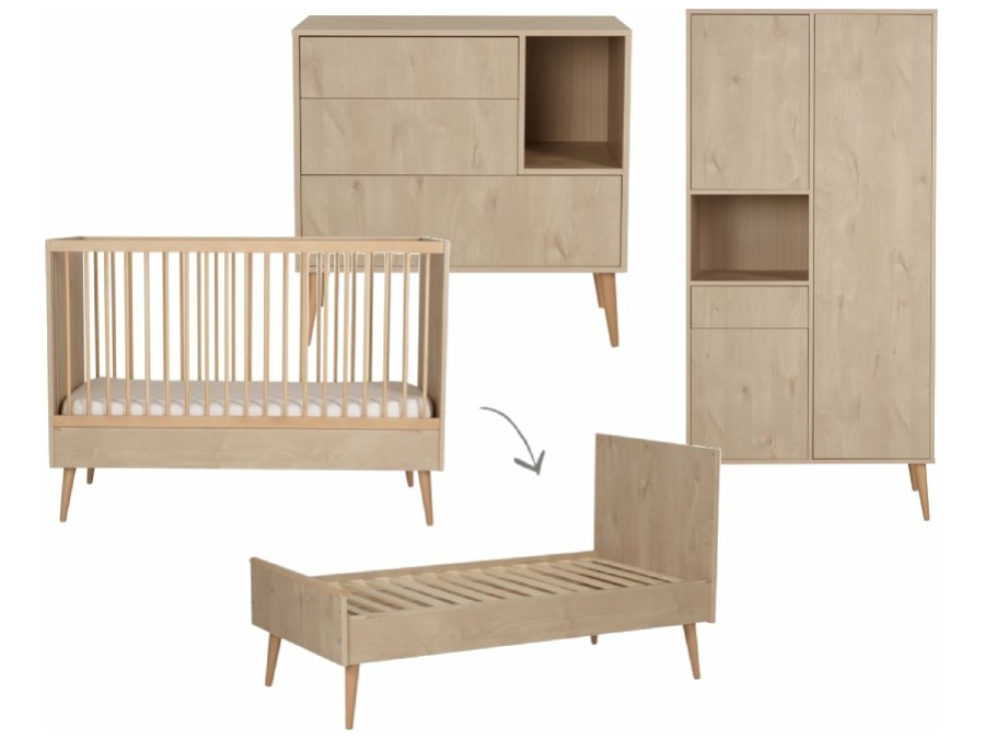 Quax Cocoon 3-delige meegroeikamer natural oak
