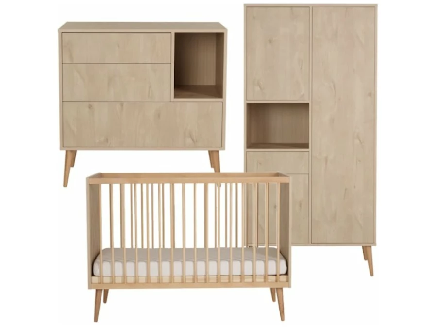 quax cocoon natural oak babykamer 3 delig