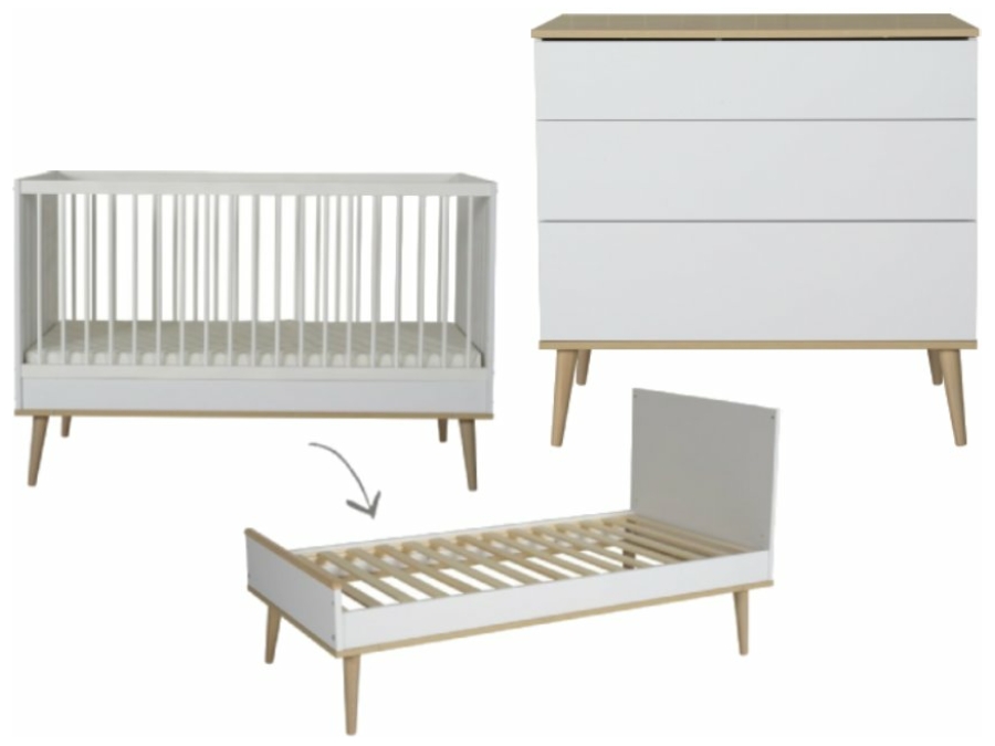 Quax Flow 2-delige meegroeikamer white & oak