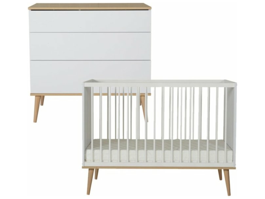 Quax Flow 2-delige babykamer white & oak