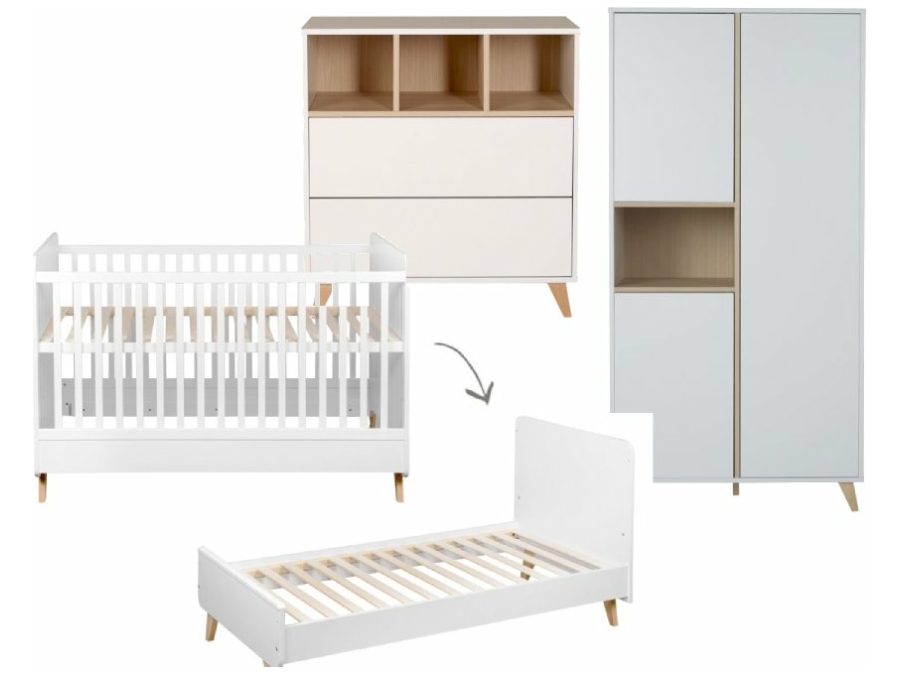Quax Loft 3-delige meegroeikamer white