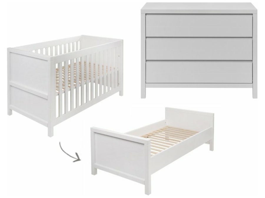 Quax Stripes 2-delige meegroeikamer wit