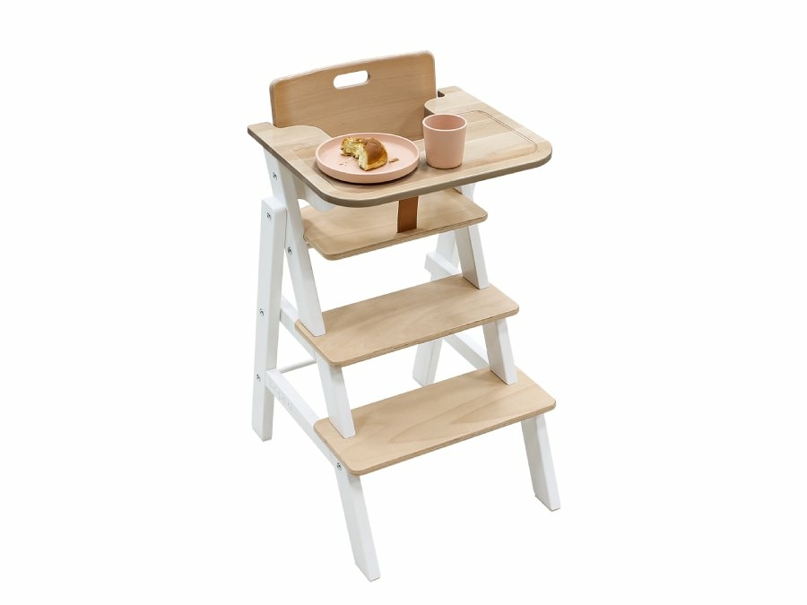 Bopita Stully kinderstoel met beugel Wit/Naturel - Afbeelding 5