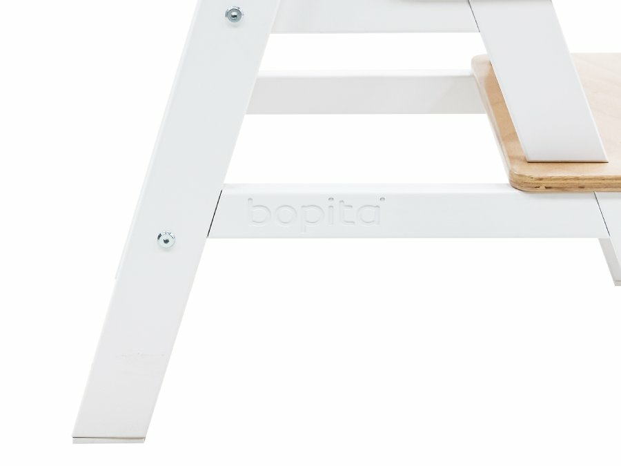 Bopita Stully kinderstoel met beugel Wit/Naturel - Afbeelding 7
