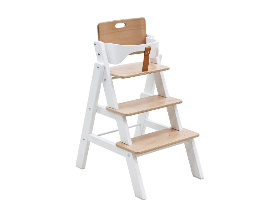 Bopita Stully kinderstoel met beugel Wit/Naturel