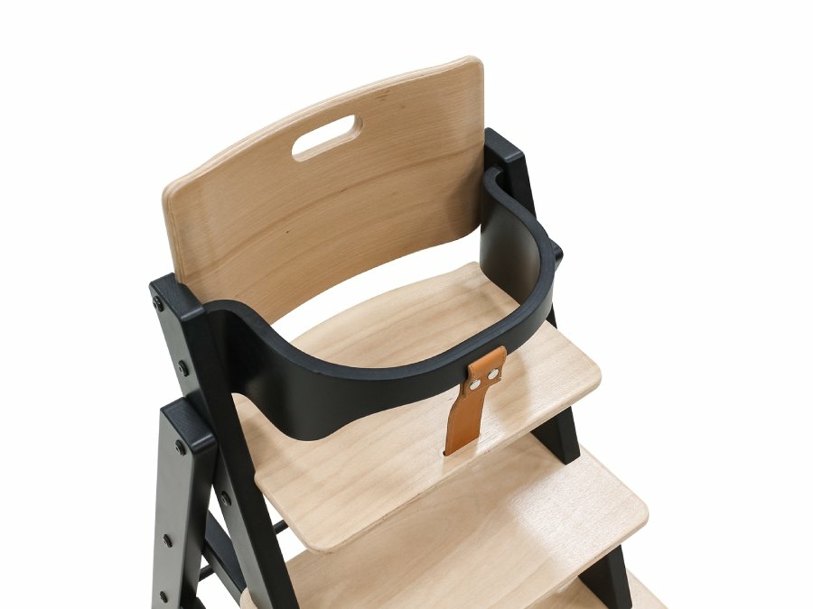 Bopita Stully kinderstoel met beugel Mat zwart/Naturel - Afbeelding 2