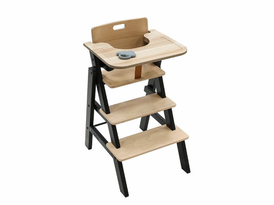 Bopita Stully kinderstoel met beugel Mat zwart/Naturel - Afbeelding 3