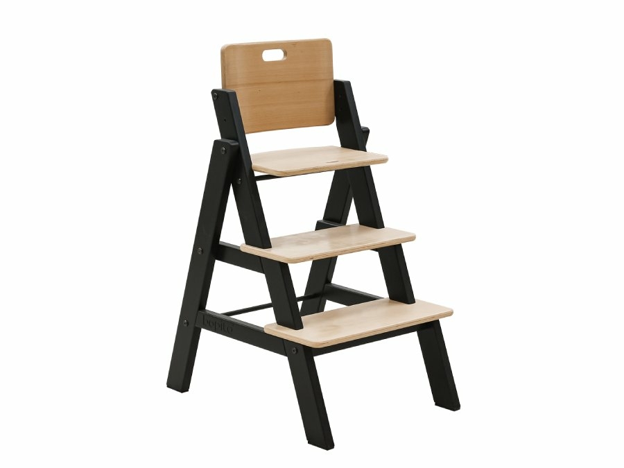 Bopita Stully kinderstoel met beugel Mat zwart/Naturel - Afbeelding 6