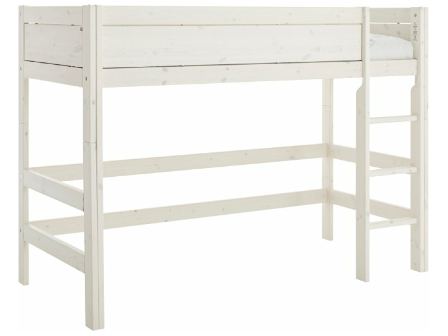 4619 01W Lifetime hoogslaper 152h 90x200 rechte ladder whitewash