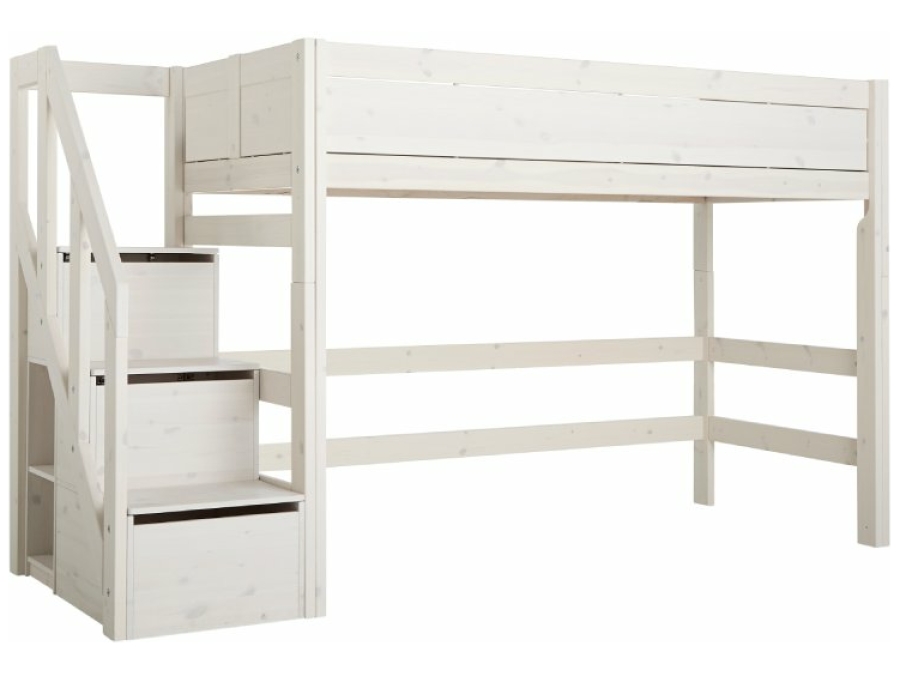Lifetime hoogslaper 152h 90x200 trapkast whitewash