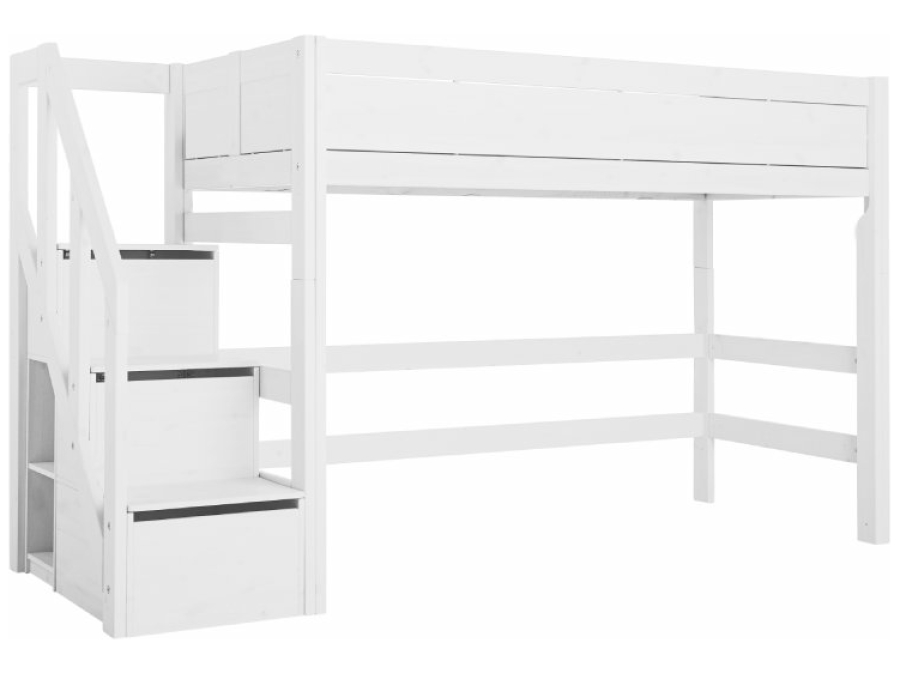 Lifetime hoogslaper 152h 90x200 trapkast wit