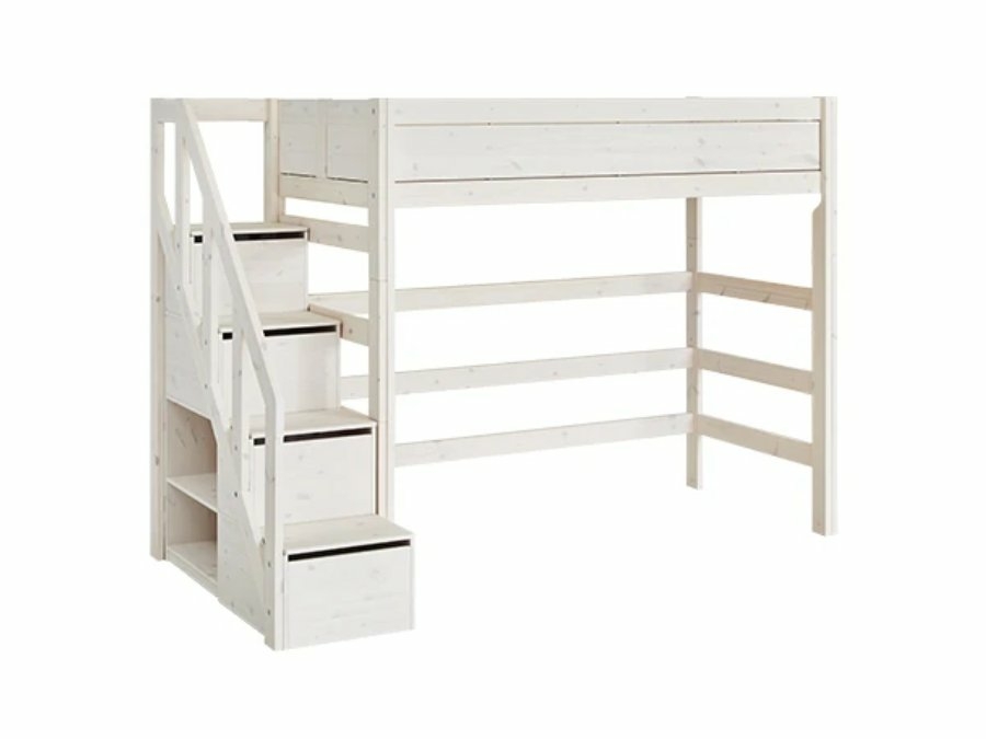 Lifetime hoogslaper 177h 90x200 trapkast whitewash - Afbeelding 2