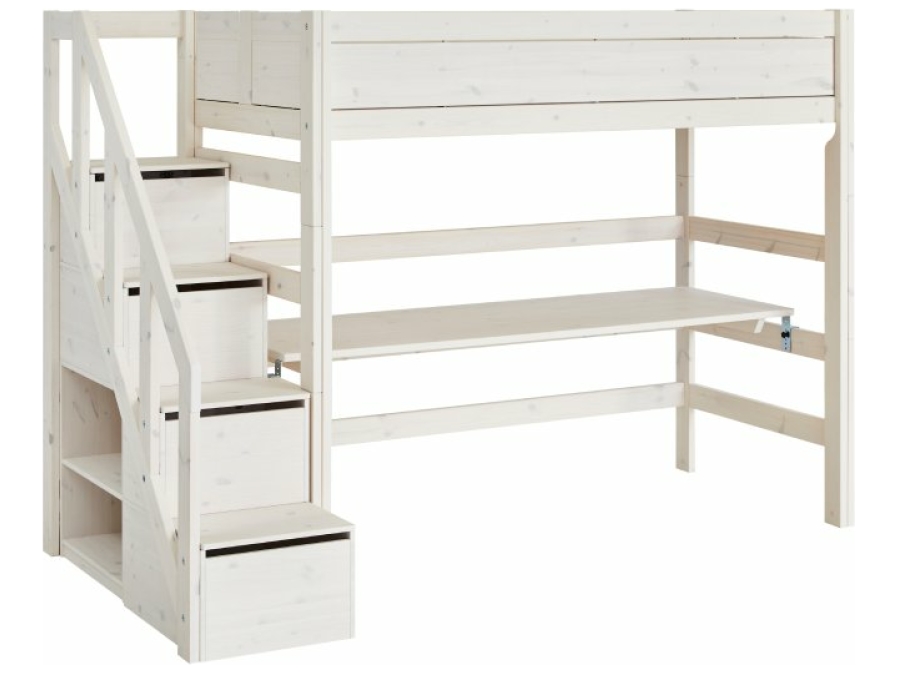 Lifetime hoogslaper 177h 90x200 trapkast whitewash