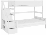 Lifetime familie stapelbed trapkast 90/120 wit