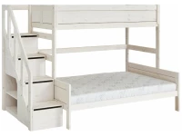 Lifetime familie stapelbed trapkast 90/140 whitewash