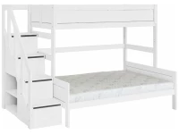 Lifetime familie stapelbed trapkast 90/140 wit
