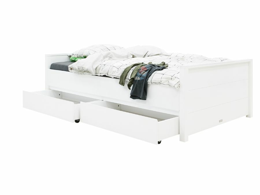 80217611 bopita bobby bed 120x200 laag hoofdbord opbergladdes